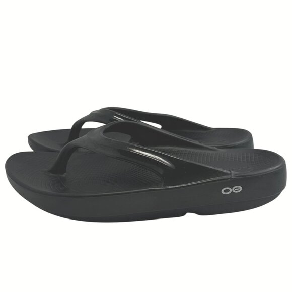 OOfos Womens OOlala Sandal Black Post-Workout Recovery Flip Flop Sandals - Picture 3 of 9